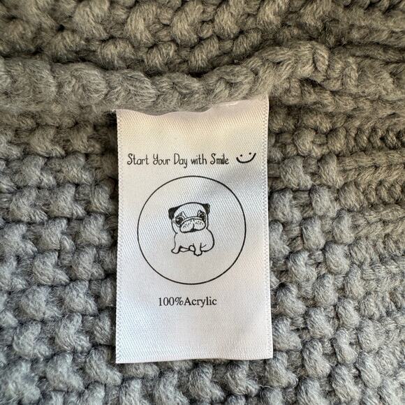 YEXIPO Chunky Turtleneck Gray Sweater Size Medium Relaxed Fit Minimalist Boho - Picture 9 of 10